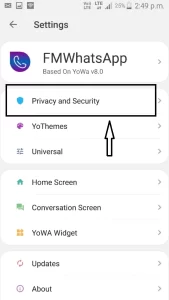FMWhatsApp Enhanced Privacy Settings